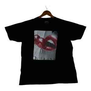 OUTRANK Cherries Lips Sneakre T-Shirt Retro 5 Aqua Black Street Wear Men's XL